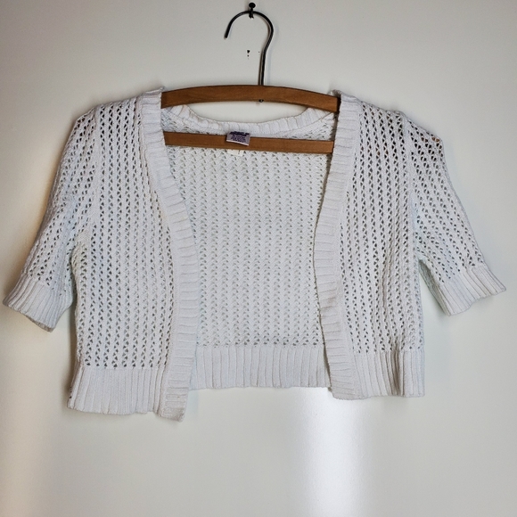 Miss Attitude White Knit Girl's Shrug.  Size M - Picture 1 of 3